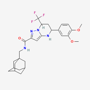 molecular formula C27H33F3N4O3 B4304662 N-(ADAMANTAN-1-YLMETHYL)-5-(3,4-DIMETHOXYPHENYL)-7-(TRIFLUOROMETHYL)-4,5,6,7-TETRAHYDROPYRAZOLO[1,5-A]PYRIMIDINE-2-CARBOXAMIDE 