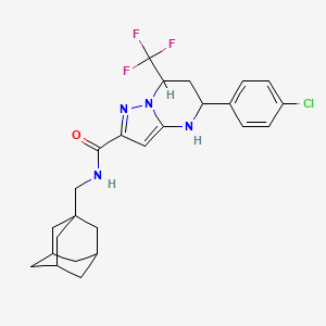 molecular formula C25H28ClF3N4O B4304666 N-[(ADAMANTAN-1-YL)METHYL]-5-(4-CHLOROPHENYL)-7-(TRIFLUOROMETHYL)-4H5H6H7H-PYRAZOLO[15-A]PYRIMIDINE-2-CARBOXAMIDE 