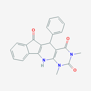 molecular formula C22H17N3O3 B430467 5,7-dimethyl-2-phenyl-5,7,9-triazatetracyclo[8.7.0.03,8.011,16]heptadeca-1(10),3(8),11,13,15-pentaene-4,6,17-trione CAS No. 24680-24-8