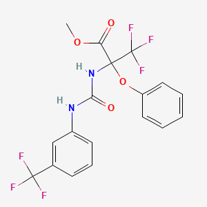 molecular formula C18H14F6N2O4 B4304706 METHYL 3,3,3-TRIFLUORO-2-PHENOXY-2-({[3-(TRIFLUOROMETHYL)ANILINO]CARBONYL}AMINO)PROPANOATE 