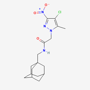molecular formula C17H23ClN4O3 B4304916 N-[(ADAMANTAN-1-YL)METHYL]-2-(4-CHLORO-5-METHYL-3-NITRO-1H-PYRAZOL-1-YL)ACETAMIDE 