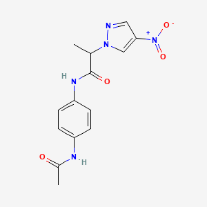 molecular formula C14H15N5O4 B4304995 N-(4-ACETAMIDOPHENYL)-2-(4-NITRO-1H-PYRAZOL-1-YL)PROPANAMIDE 