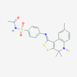 N-[4-[(4,4,5,8-tetramethyldithiolo[3,4-c]quinolin-1-ylidene)amino]phenyl]sulfonylacetamide