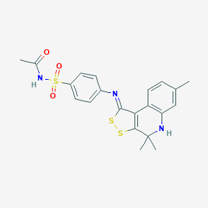 N-[4-[(4,4,7-trimethyl-5H-dithiolo[3,4-c]quinolin-1-ylidene)amino]phenyl]sulfonylacetamide