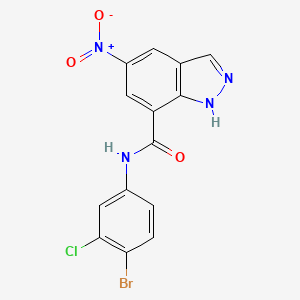 molecular formula C14H8BrClN4O3 B4305102 N-(4-bromo-3-chlorophenyl)-5-nitro-1H-indazole-7-carboxamide 