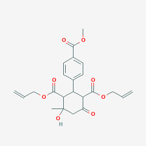 molecular formula C23H26O8 B4305141 Diprop-2-en-1-yl 4-hydroxy-2-[4-(methoxycarbonyl)phenyl]-4-methyl-6-oxocyclohexane-1,3-dicarboxylate 