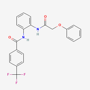 molecular formula C22H17F3N2O3 B4305194 N-[2-(2-PHENOXYACETAMIDO)PHENYL]-4-(TRIFLUOROMETHYL)BENZAMIDE 