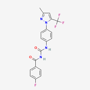 molecular formula C19H14F4N4O2 B4305217 N-(4-FLUOROBENZOYL)-N'-{4-[3-METHYL-5-(TRIFLUOROMETHYL)-1H-PYRAZOL-1-YL]PHENYL}UREA 
