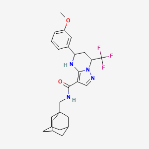 molecular formula C26H31F3N4O2 B4305315 N-[(ADAMANTAN-1-YL)METHYL]-5-(3-METHOXYPHENYL)-7-(TRIFLUOROMETHYL)-4H5H6H7H-PYRAZOLO[15-A]PYRIMIDINE-3-CARBOXAMIDE 