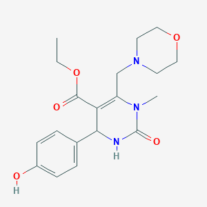 molecular formula C19H25N3O5 B4305417 ETHYL 4-(4-HYDROXYPHENYL)-1-METHYL-6-[(MORPHOLIN-4-YL)METHYL]-2-OXO-1,2,3,4-TETRAHYDROPYRIMIDINE-5-CARBOXYLATE 