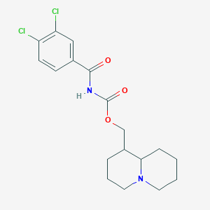molecular formula C18H22Cl2N2O3 B4305521 OCTAHYDRO-2H-QUINOLIZIN-1-YLMETHYL N-(3,4-DICHLOROBENZOYL)CARBAMATE 