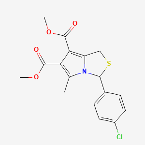 molecular formula C17H16ClNO4S B4305559 Dimethyl 3-(4-chlorophenyl)-5-methyl-1,3-dihydropyrrolo[1,2-c]thiazole-6,7-dicarboxylate CAS No. 853318-17-9