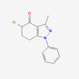 molecular formula C14H13BrN2O B4305922 5-BROMO-3-METHYL-1-PHENYL-4,5,6,7-TETRAHYDRO-1H-INDAZOL-4-ONE 