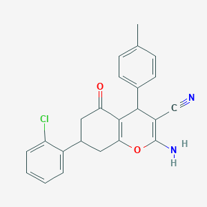 2-amino-7-(2-chlorophenyl)-4-(4-methylphenyl)-5-oxo-5,6,7,8-tetrahydro-4H-chromene-3-carbonitrile