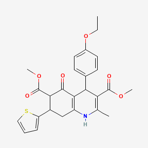 molecular formula C26H27NO6S B4306117 DIMETHYL 4-(4-ETHOXYPHENYL)-2-METHYL-5-OXO-7-(2-THIENYL)-1,4,5,6,7,8-HEXAHYDRO-3,6-QUINOLINEDICARBOXYLATE 