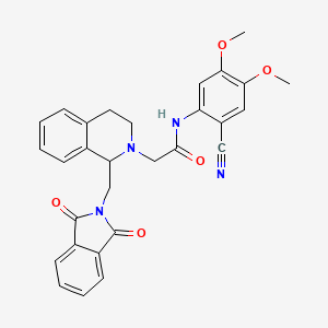 molecular formula C29H26N4O5 B4306167 N-(2-CYANO-4,5-DIMETHOXYPHENYL)-2-{1-[(1,3-DIOXO-1,3-DIHYDRO-2H-ISOINDOL-2-YL)METHYL]-3,4-DIHYDRO-2(1H)-ISOQUINOLINYL}ACETAMIDE 