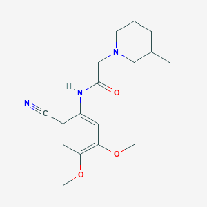 molecular formula C17H23N3O3 B4306175 N-(2-CYANO-4,5-DIMETHOXYPHENYL)-2-(3-METHYL-1-PIPERIDINYL)ACETAMIDE 