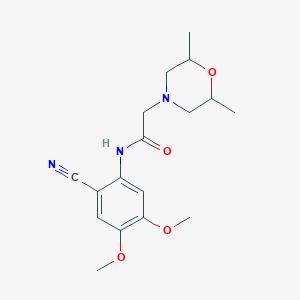 molecular formula C17H23N3O4 B4306179 N-(2-CYANO-4,5-DIMETHOXYPHENYL)-2-(2,6-DIMETHYL-4-MORPHOLINYL)ACETAMIDE 