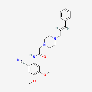 molecular formula C24H28N4O3 B4306198 N-(2-CYANO-4,5-DIMETHOXYPHENYL)-2-{4-[(2E)-3-PHENYL-2-PROPEN-1-YL]-1-PIPERAZINYL}ACETAMIDE 