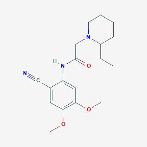 molecular formula C18H25N3O3 B4306221 N-(2-cyano-4,5-dimethoxyphenyl)-2-(2-ethylpiperidin-1-yl)acetamide 