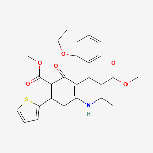 molecular formula C26H27NO6S B4306292 DIMETHYL 4-(2-ETHOXYPHENYL)-2-METHYL-5-OXO-7-(2-THIENYL)-1,4,5,6,7,8-HEXAHYDRO-3,6-QUINOLINEDICARBOXYLATE 