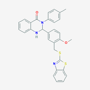 2-[3-(1,3-Benzothiazol-2-ylsulfanylmethyl)-4-methoxyphenyl]-3-(4-methylphenyl)-1,2-dihydroquinazolin-4-one