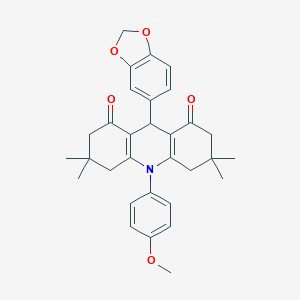 9-(1,3-benzodioxol-5-yl)-10-(4-methoxyphenyl)-3,3,6,6-tetramethyl-4,5,7,9-tetrahydro-2H-acridine-1,8-dione