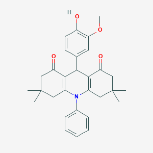 9-(4-hydroxy-3-methoxyphenyl)-3,3,6,6-tetramethyl-10-phenyl-4,5,7,9-tetrahydro-2H-acridine-1,8-dione