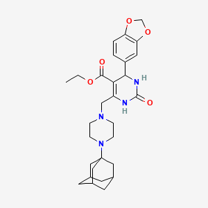 molecular formula C29H38N4O5 B4306434 ETHYL 6-{[4-(1-ADAMANTYL)PIPERAZINO]METHYL}-4-(1,3-BENZODIOXOL-5-YL)-2-OXO-1,2,3,4-TETRAHYDRO-5-PYRIMIDINECARBOXYLATE 