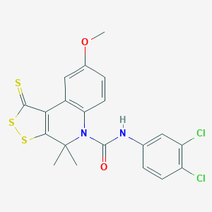 N-(3,4-dichlorophenyl)-8-methoxy-4,4-dimethyl-1-thioxo-1,4-dihydro-5H-[1,2]dithiolo[3,4-c]quinoline-5-carboxamide