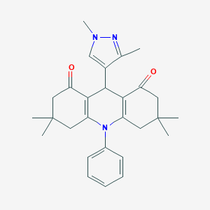9-(1,3-dimethyl-1H-pyrazol-4-yl)-3,3,6,6-tetramethyl-10-phenyl-3,4,6,7,9,10-hexahydro-1,8(2H,5H)-acridinedione