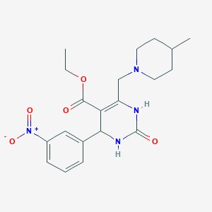 molecular formula C20H26N4O5 B4306457 ETHYL 6-[(4-METHYLPIPERIDINO)METHYL]-4-(3-NITROPHENYL)-2-OXO-1,2,3,4-TETRAHYDRO-5-PYRIMIDINECARBOXYLATE 