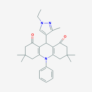 9-(1-ethyl-3-methylpyrazol-4-yl)-3,3,6,6-tetramethyl-10-phenyl-4,5,7,9-tetrahydro-2H-acridine-1,8-dione