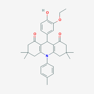 9-(3-ethoxy-4-hydroxyphenyl)-3,3,6,6-tetramethyl-10-(4-methylphenyl)-3,4,6,7,9,10-hexahydro-1,8(2H,5H)-acridinedione