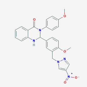 2-[4-Methoxy-3-[(4-nitropyrazol-1-yl)methyl]phenyl]-3-(4-methoxyphenyl)-1,2-dihydroquinazolin-4-one