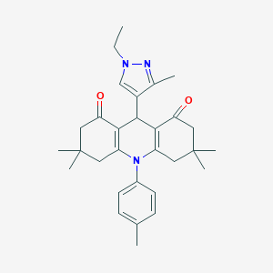 9-(1-ethyl-3-methylpyrazol-4-yl)-3,3,6,6-tetramethyl-10-(4-methylphenyl)-4,5,7,9-tetrahydro-2H-acridine-1,8-dione