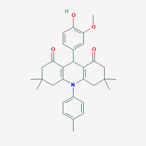 9-(4-hydroxy-3-methoxyphenyl)-3,3,6,6-tetramethyl-10-(4-methylphenyl)-4,5,7,9-tetrahydro-2H-acridine-1,8-dione