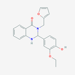 2-(3-ethoxy-4-hydroxyphenyl)-3-(2-furylmethyl)-2,3-dihydroquinazolin-4(1H)-one
