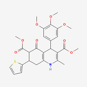 molecular formula C27H29NO8S B4306615 DIMETHYL 2-METHYL-5-OXO-7-(2-THIENYL)-4-(3,4,5-TRIMETHOXYPHENYL)-1,4,5,6,7,8-HEXAHYDRO-3,6-QUINOLINEDICARBOXYLATE 