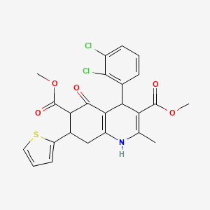 molecular formula C24H21Cl2NO5S B4306622 DIMETHYL 4-(2,3-DICHLOROPHENYL)-2-METHYL-5-OXO-7-(2-THIENYL)-1,4,5,6,7,8-HEXAHYDRO-3,6-QUINOLINEDICARBOXYLATE 
