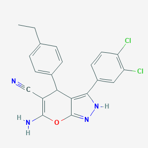 6-Amino-3-(3,4-dichlorophenyl)-4-(4-ethylphenyl)-1,4-dihydropyrano[2,3-c]pyrazole-5-carbonitrile