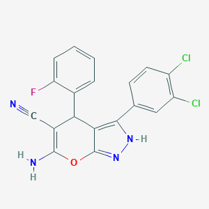 6-Amino-3-(3,4-dichlorophenyl)-4-(2-fluorophenyl)-1,4-dihydropyrano[2,3-c]pyrazole-5-carbonitrile