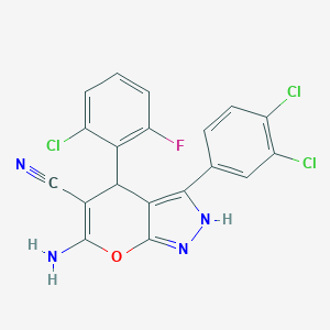 6-Amino-4-(2-chloro-6-fluorophenyl)-3-(3,4-dichlorophenyl)-1,4-dihydropyrano[2,3-c]pyrazole-5-carbonitrile