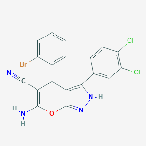 6-Amino-4-(2-bromophenyl)-3-(3,4-dichlorophenyl)-1,4-dihydropyrano[2,3-c]pyrazole-5-carbonitrile