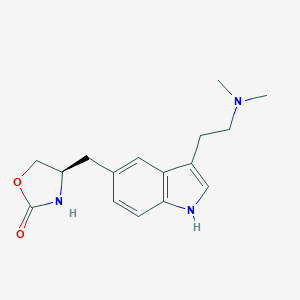 molecular formula C16H21N3O2 B043067 (4R)-4-[[3-(2-dimethylaminoethyl)-1H-indol-5-yl]methyl]oxazolidin-2-one CAS No. 139264-24-7