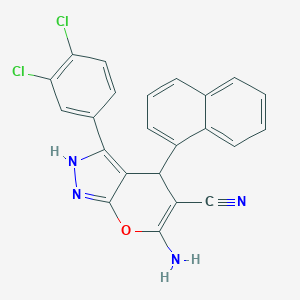6-Amino-3-(3,4-dichlorophenyl)-4-(1-naphthyl)-1,4-dihydropyrano[2,3-c]pyrazole-5-carbonitrile