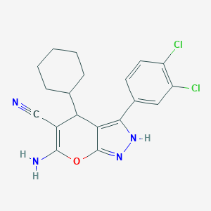 6-Amino-4-cyclohexyl-3-(3,4-dichlorophenyl)-1,4-dihydropyrano[2,3-c]pyrazole-5-carbonitrile