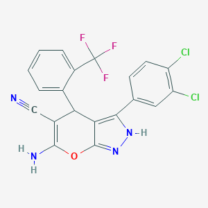 6-Amino-3-(3,4-dichlorophenyl)-4-[2-(trifluoromethyl)phenyl]-1,4-dihydropyrano[2,3-c]pyrazole-5-carbonitrile