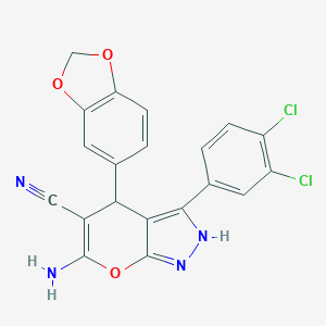 6-Amino-4-(1,3-benzodioxol-5-yl)-3-(3,4-dichlorophenyl)-1,4-dihydropyrano[2,3-c]pyrazole-5-carbonitrile