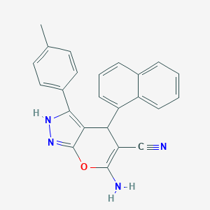 molecular formula C24H18N4O B430679 6-Amino-3-(4-methylphenyl)-4-(1-naphthyl)-1,4-dihydropyrano[2,3-c]pyrazole-5-carbonitrile 